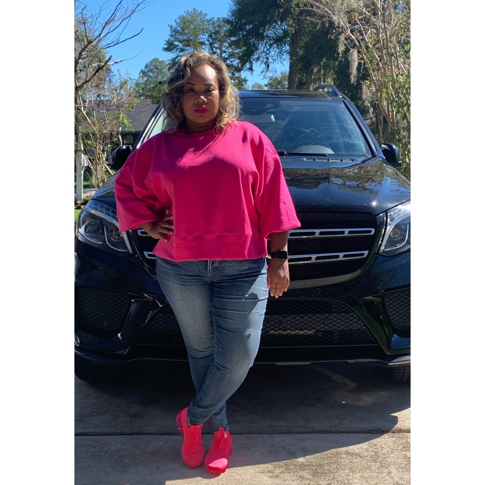 Plus Size Balloon Sleeve Sweatshirt